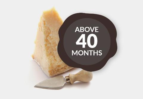 Black Stamp: Parmigiano Reggiano aged for more than 40 months (reserve).